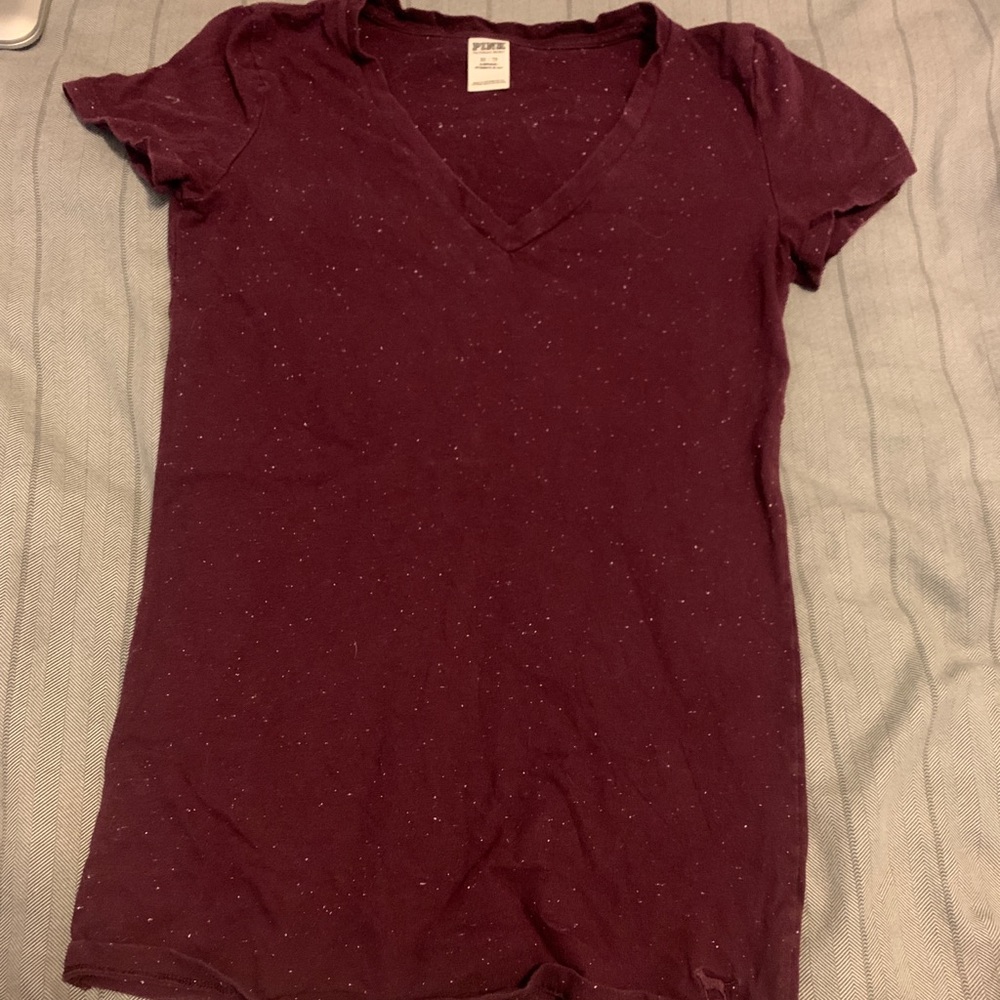 Maroon PINK T-shirt